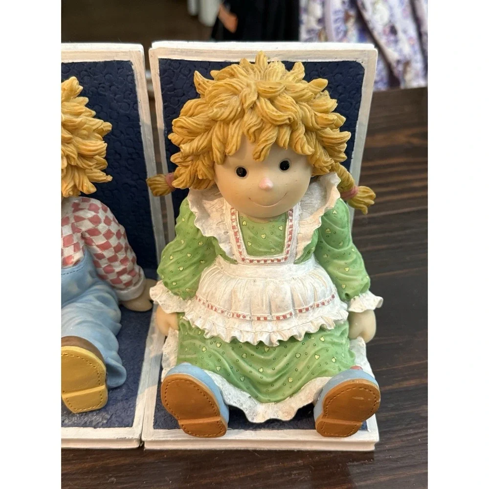 Silvestri Handcrafted Resin Bookends Boy and Girl Nursery Decor Vintage Style‎